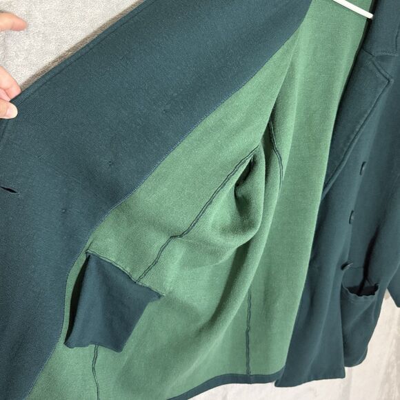 Chico’s Jacket 2XL Size 4 Faux Double Breasted Buttons Blazer Soft Kelly Green - Picture 4 of 10